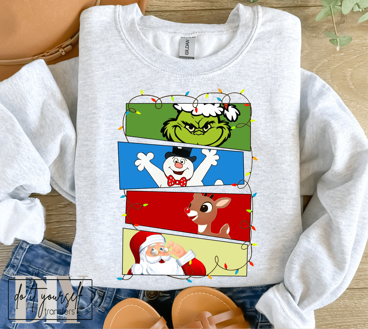 Green man Frosty Rudolph Santa ADULT DTF TRANSFERPRINT TO ORDER - Do it yourself Transfers