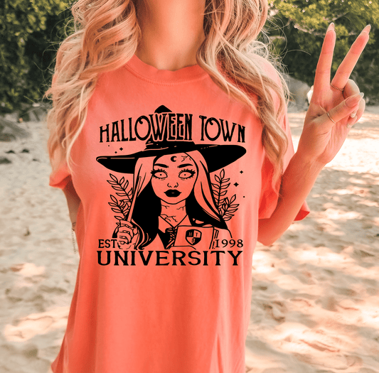 HALLOWEEN TOWN EST 1993 University SINGLE COLOR BLACK size ADULT DTF TRANSFERPRINT TO ORDER - Do it yourself Transfers