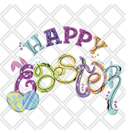 HAPPY EASTER EGGS png Digital Download Instand Download - Do it yourself Transfers