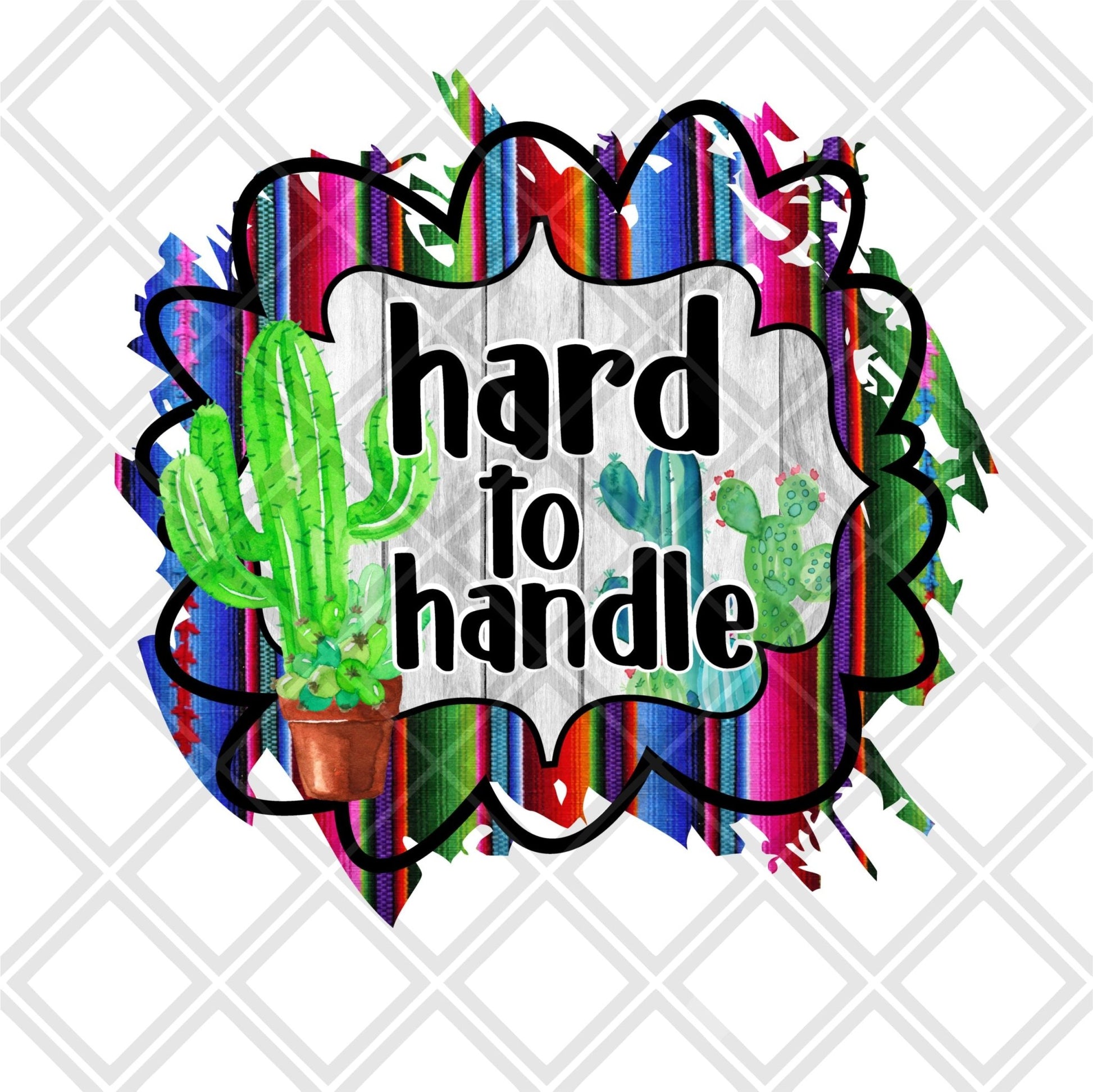 Hard to handle cactus frame png Digital Download Instand Download - Do it yourself Transfers