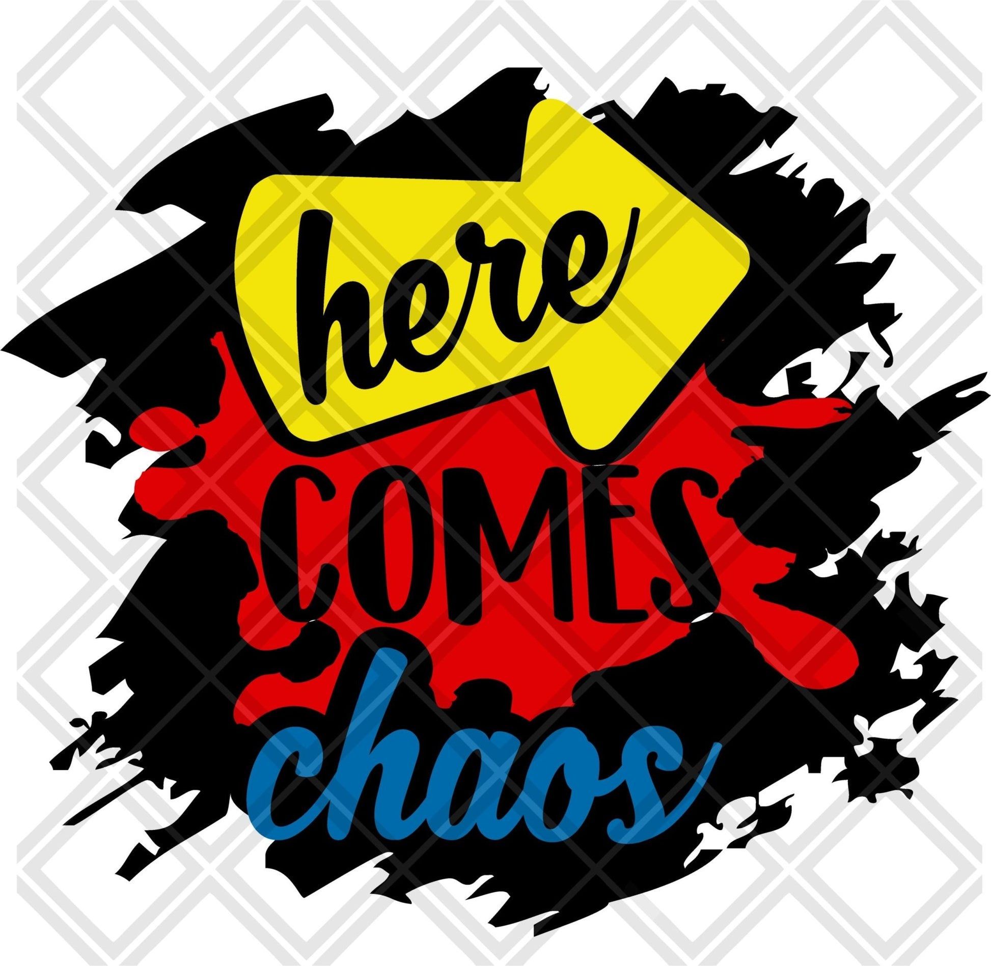 HERE COMES CHAOS FRAME Digital Download Instand Download - Do it yourself Transfers