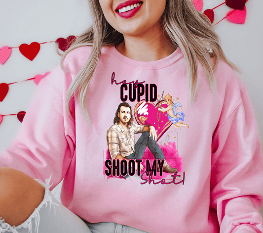 Hey Cupid shoot my shot Wallen Valentine's Day size ADULT DTF TRANSFERPRINT TO ORDER - Do it yourself Transfers