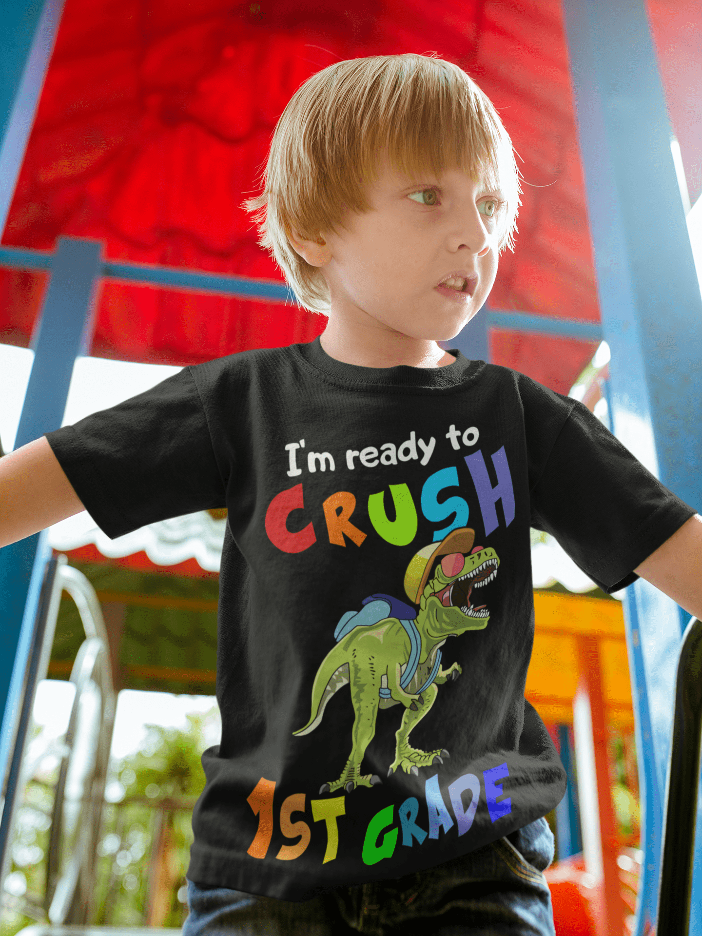 I'm Ready to crush 1st grade School Dinosaur backpack DTF TRANSFERPRINT TO ORDER - Do it yourself Transfers