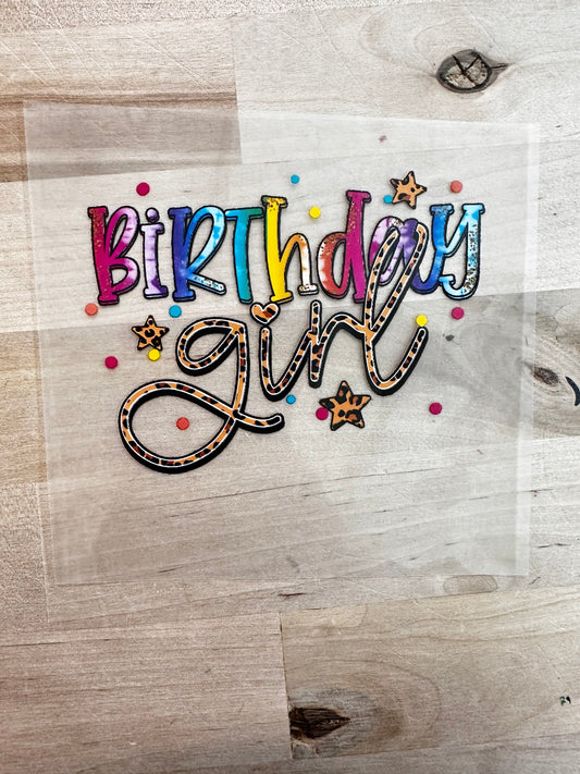 Birthday girl   size /  DTF TRANSFERPRINT TO ORDER