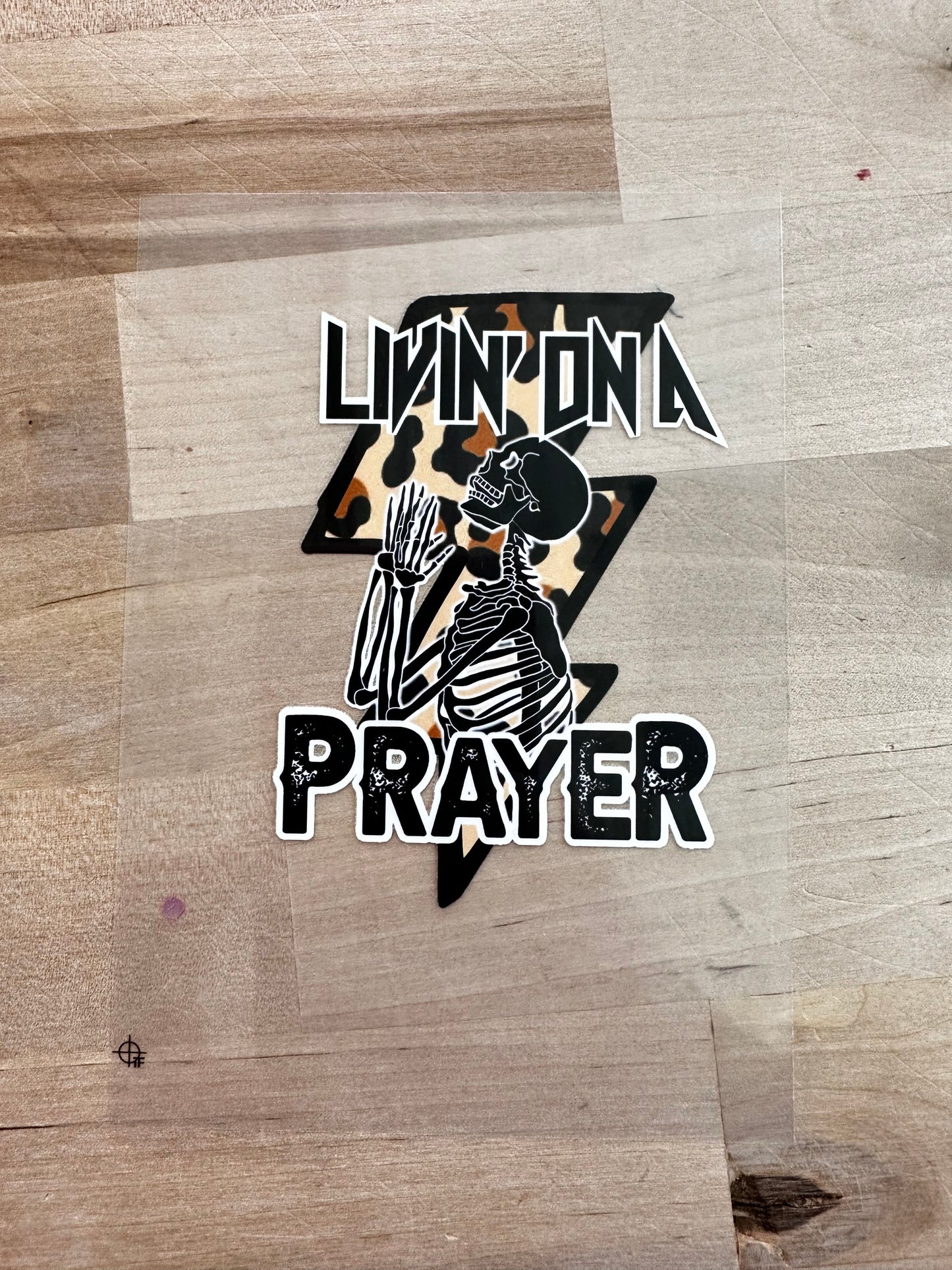 Living on a prayer skull   size /  DTF TRANSFERPRINT TO ORDER