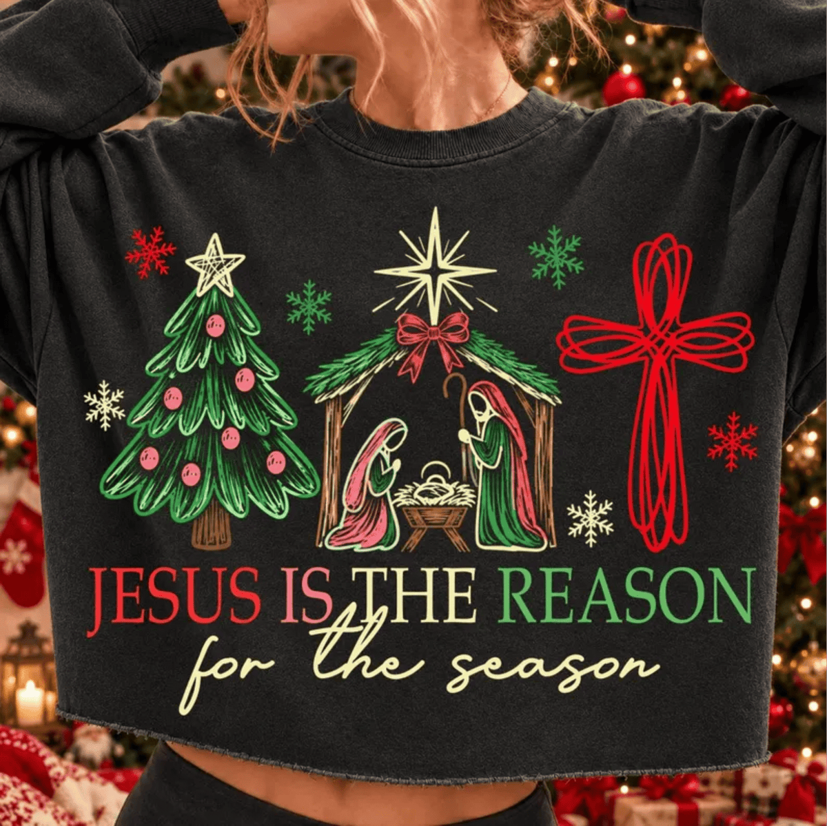 JESUS IS THE REASON FOR THE SEASON DTF size ADULT 8.5x11.5 DTF TRANSFER PRINT TO ORDER - Do it yourself Transfers