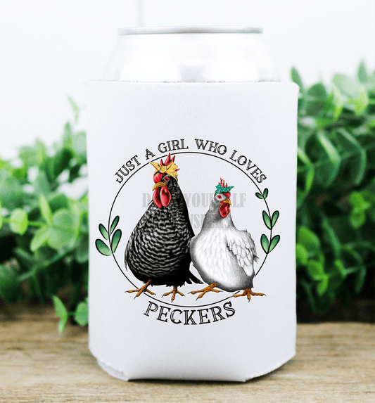 Just a girl who loves Peckers chickens farm / size DTF TRANSFERPRINT TO ORDER - Do it yourself Transfers