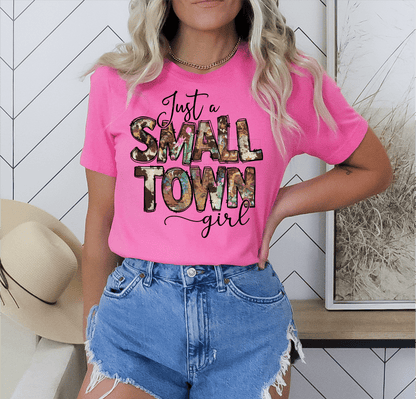 Just a SMALL TOWN girl flowers size ADULT DTF TRANSFERPRINT TO ORDER - Do it yourself Transfers