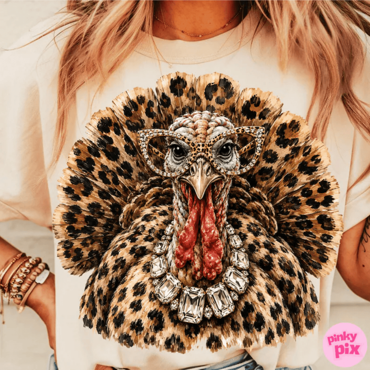 LEOPARD TURKEY THANKSGIVING DTF size ADULT 8.5x11.5 DTF TRANSFER PRINT TO ORDER - Do it yourself Transfers