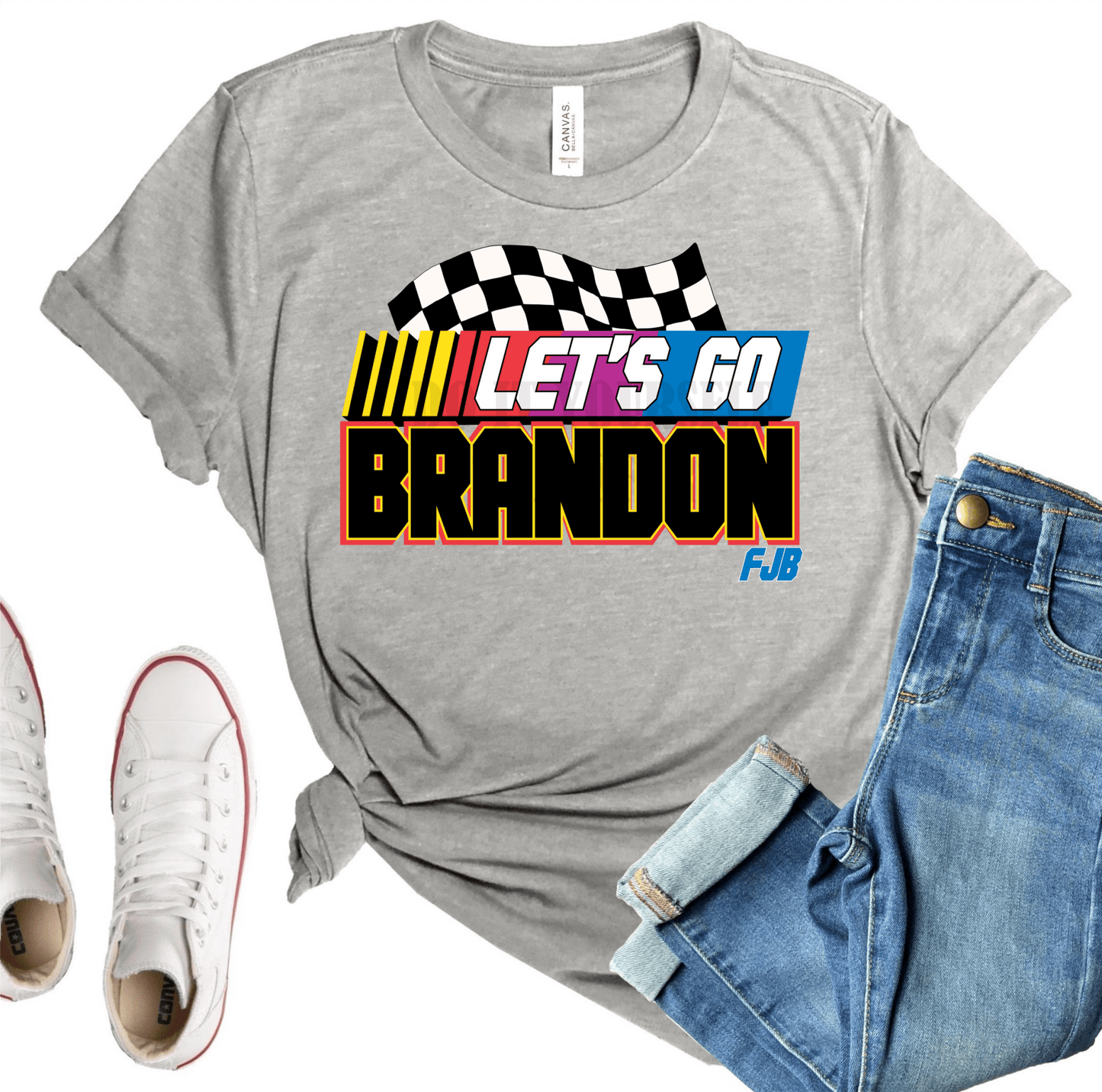 Let's go Brandon race car flag DTF TRANSFERSPRINT TO ORDER DTF TRANSFERPRINT TO ORDER - Do it yourself Transfers