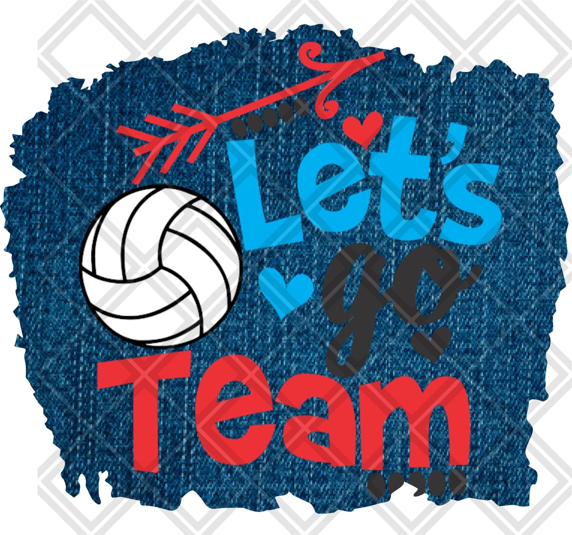 LETS GO TEAM VOLLEYBALL png Digital Download Instand Download - Do it yourself Transfers