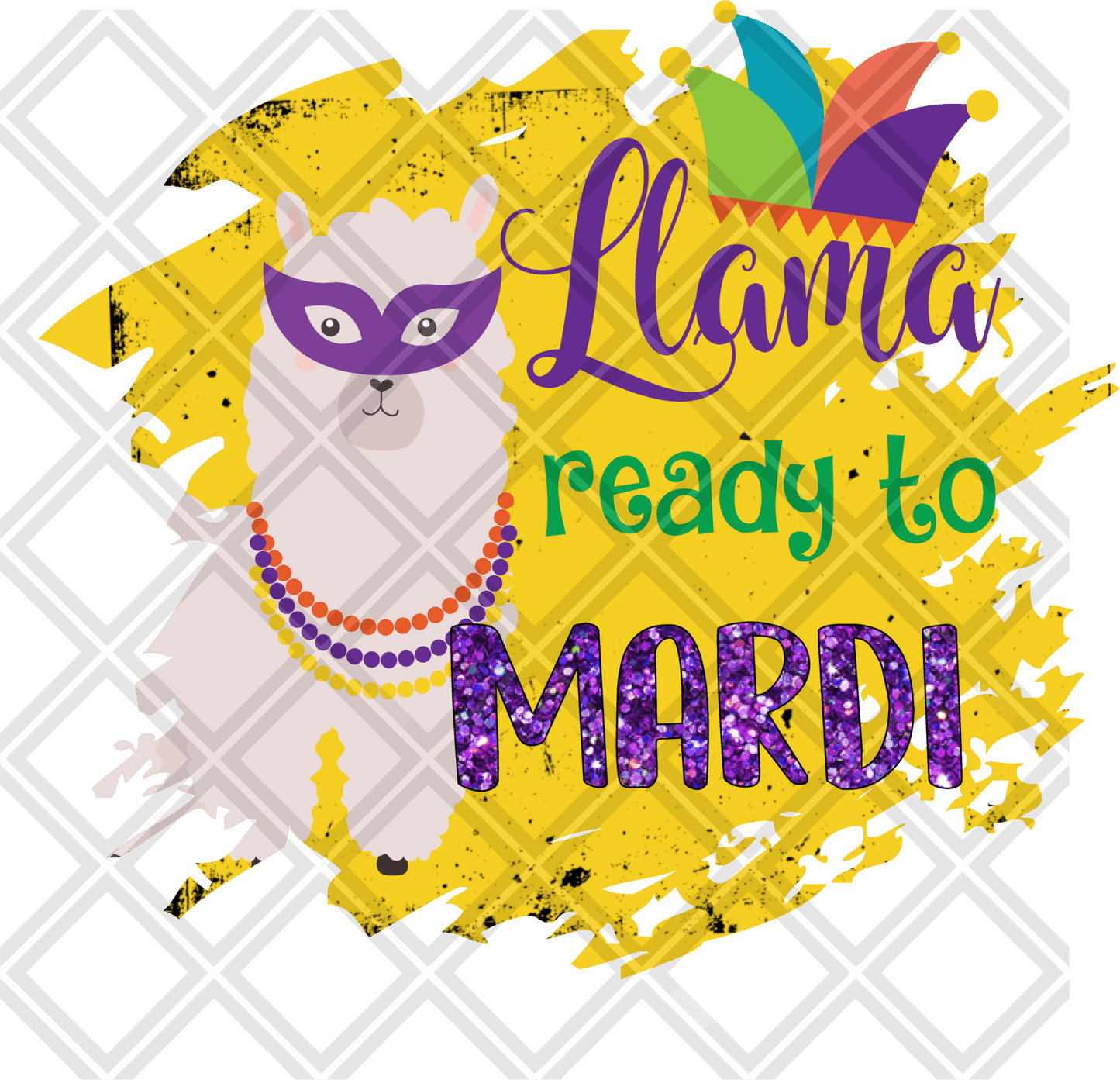 LLAMA READY TO MARDI Digital Download Instand Download - Do it yourself Transfers