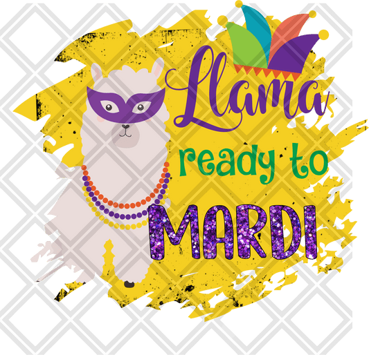 LLAMA READY TO MARDI DTF TRANSFERPRINT TO ORDER - Do it yourself Transfers