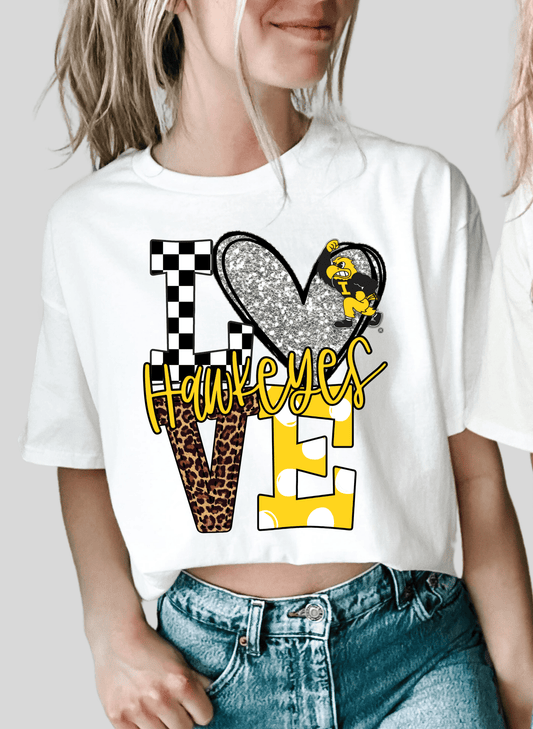 Love HAWKEYES sports DTF size ADULT DTF TRANSFER PRINT TO ORDER - Do it yourself Transfers