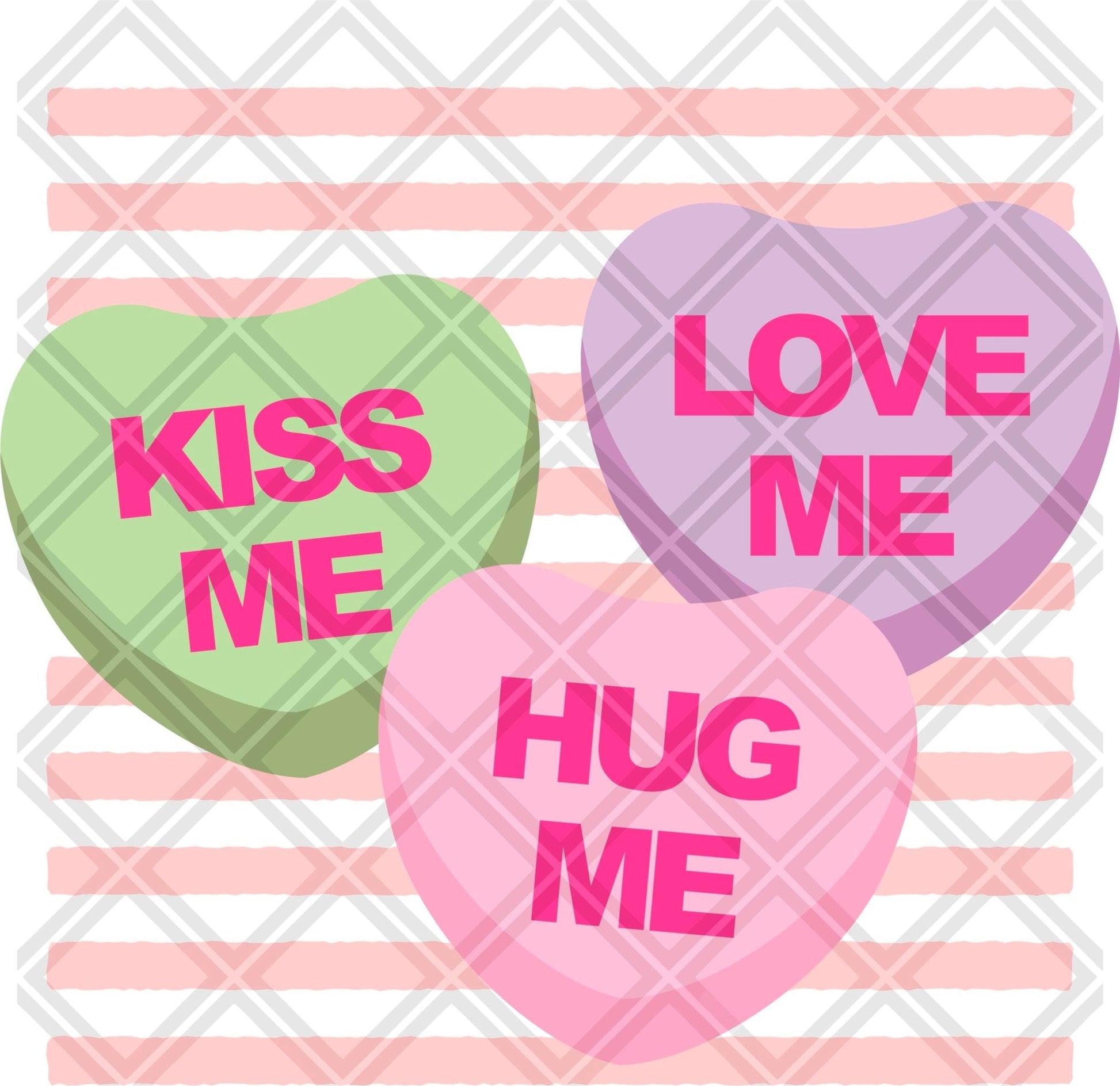 LOVE ME kiss me hug me hearts png Digital Download Instand Download - Do it yourself Transfers