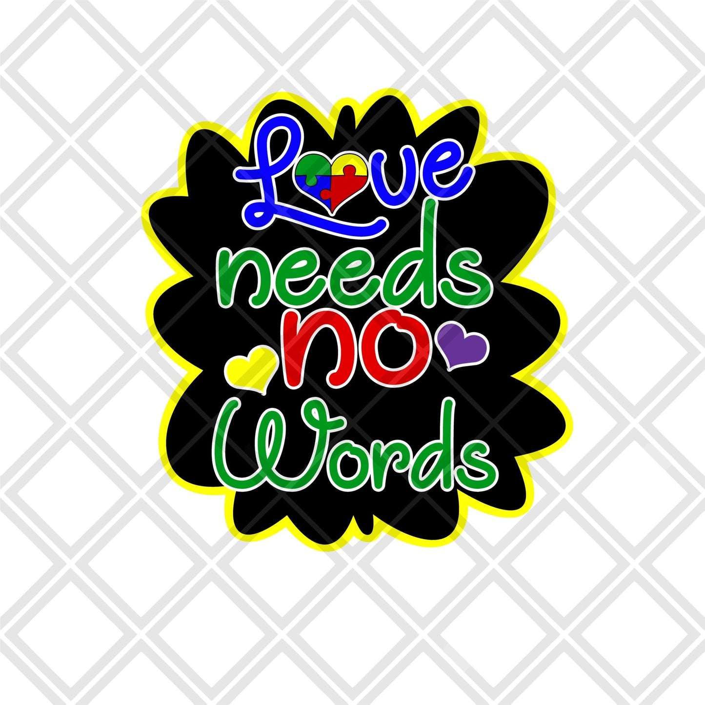 love needs no words autism TRANSFER - Do it yourself Transfers