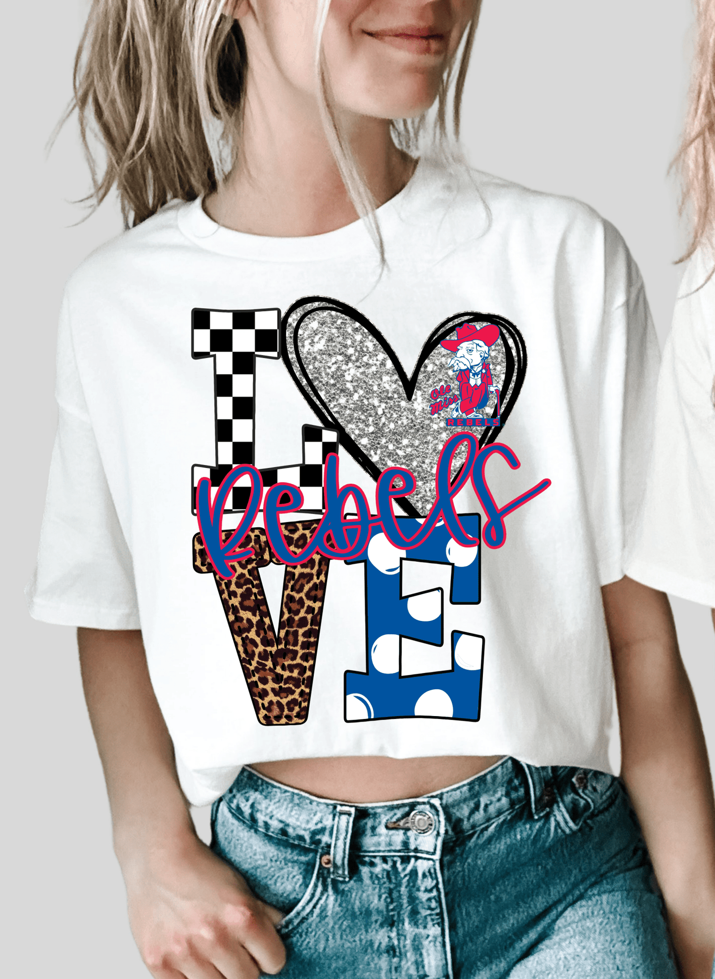 Love REBELS sports DTF size ADULT DTF TRANSFER PRINT TO ORDER - Do it yourself Transfers