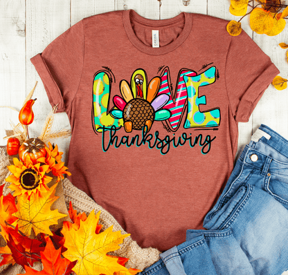 Love Thanksgiving Fall Turkey size DTF TRANSFERPRINT TO ORDER - Do it yourself Transfers