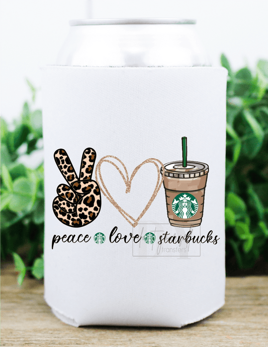 Peace love Starbucks coffee size 2x3 DTF TRANSFERPRINT TO ORDER - Do it yourself Transfers