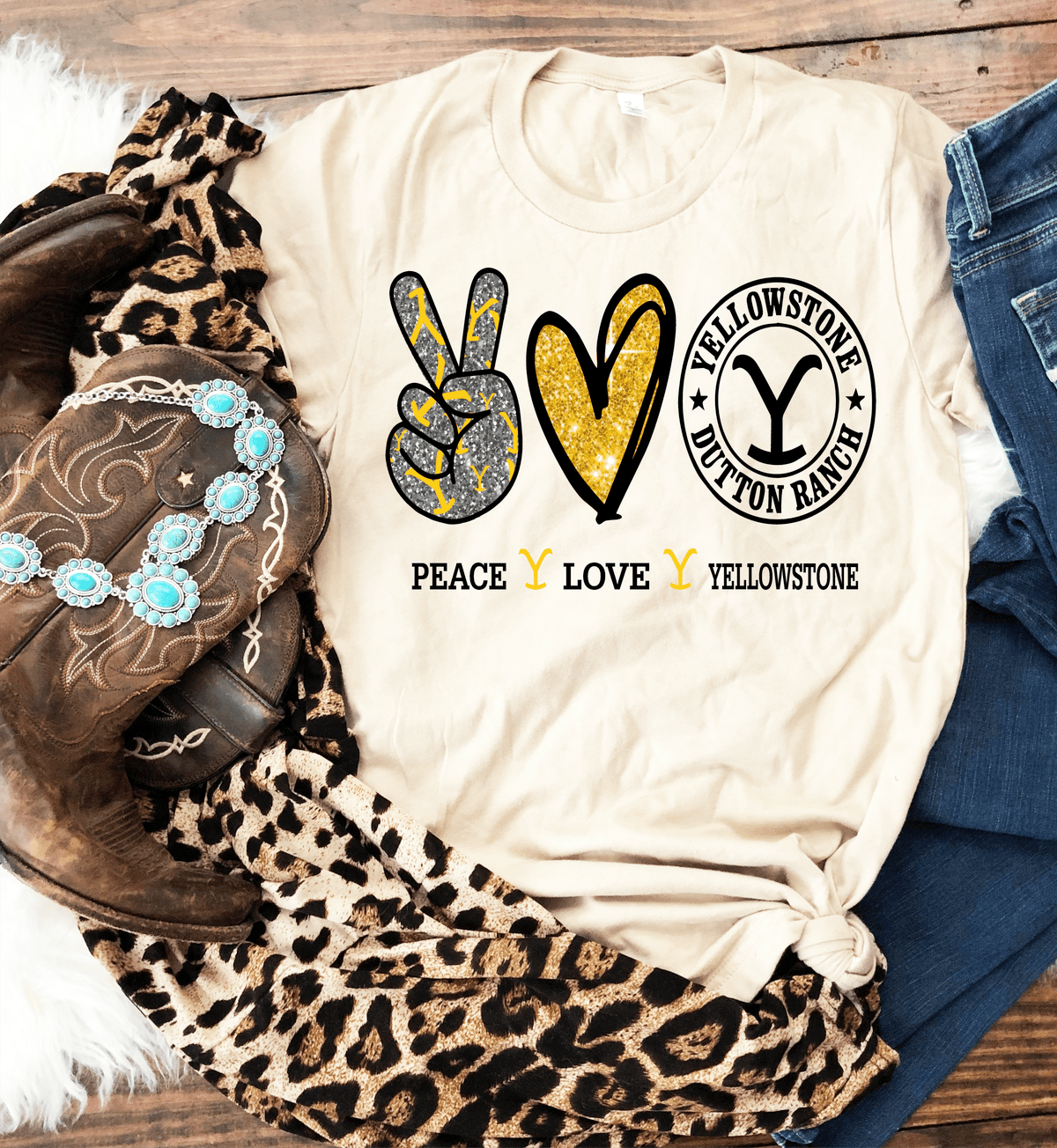 Peace love Yellowstone adult size DTF TRANSFERPRINT TO ORDER - Do it yourself Transfers