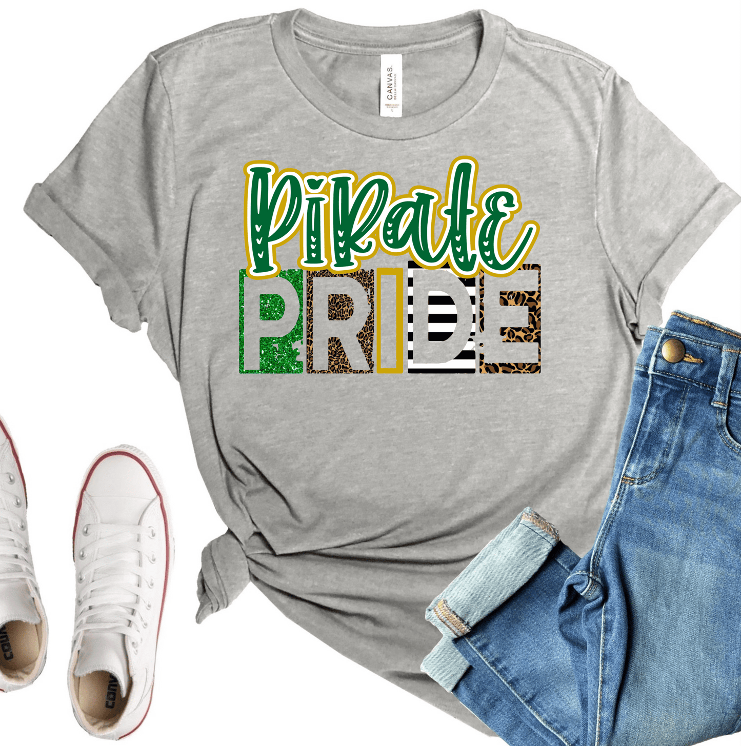 Pirate pride green gold team sport DTF TRANSFERSPRINT TO ORDER - Do it yourself Transfers