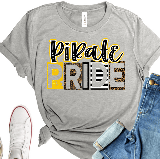 Pirate pride yellow black team sport DTF TRANSFERSPRINT TO ORDER - Do it yourself Transfers