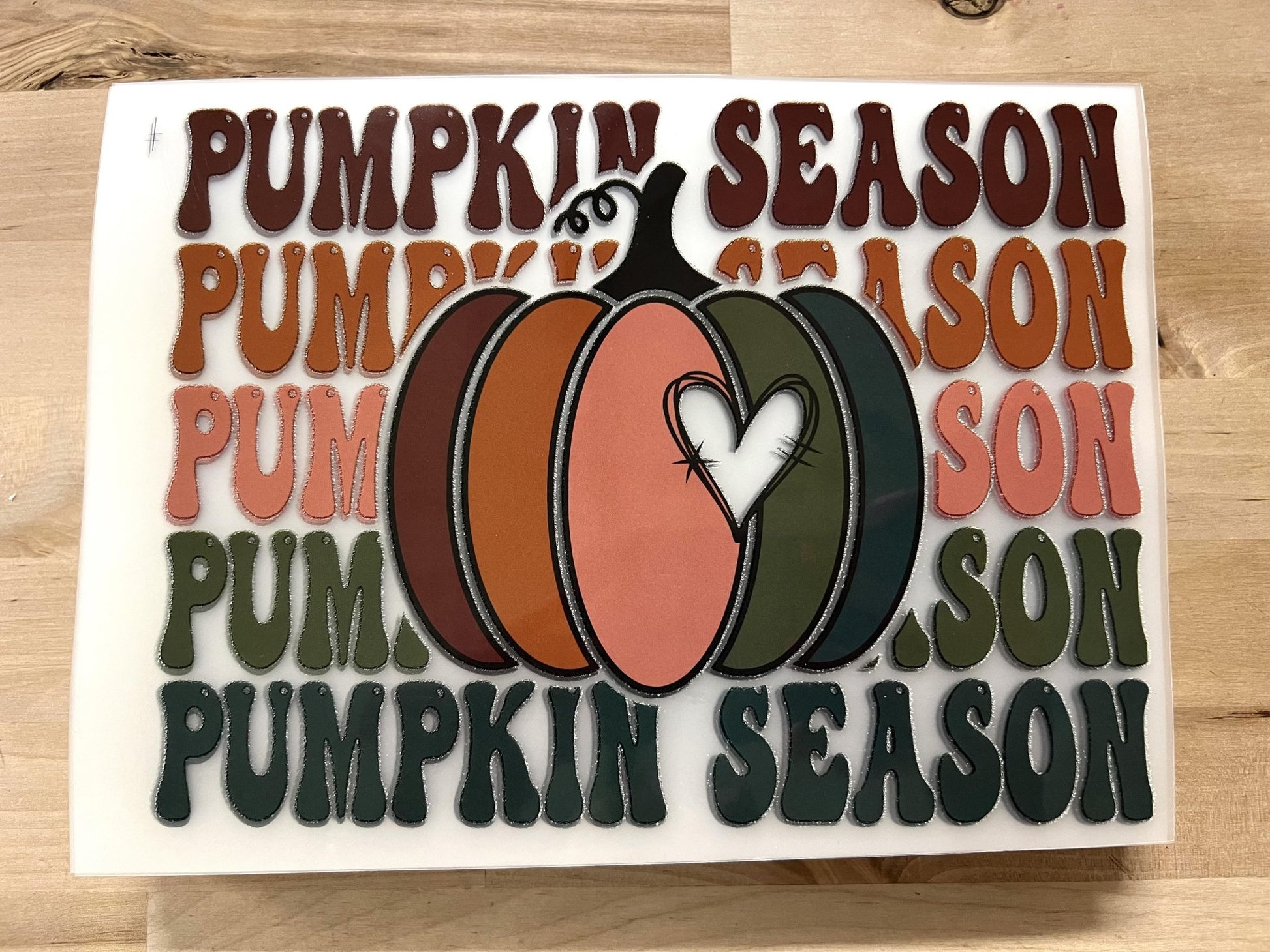 Pumpkin Season Pumpkin Season Fall heart size DTF TRANSFERPRINT TO ORDER - Do it yourself Transfers