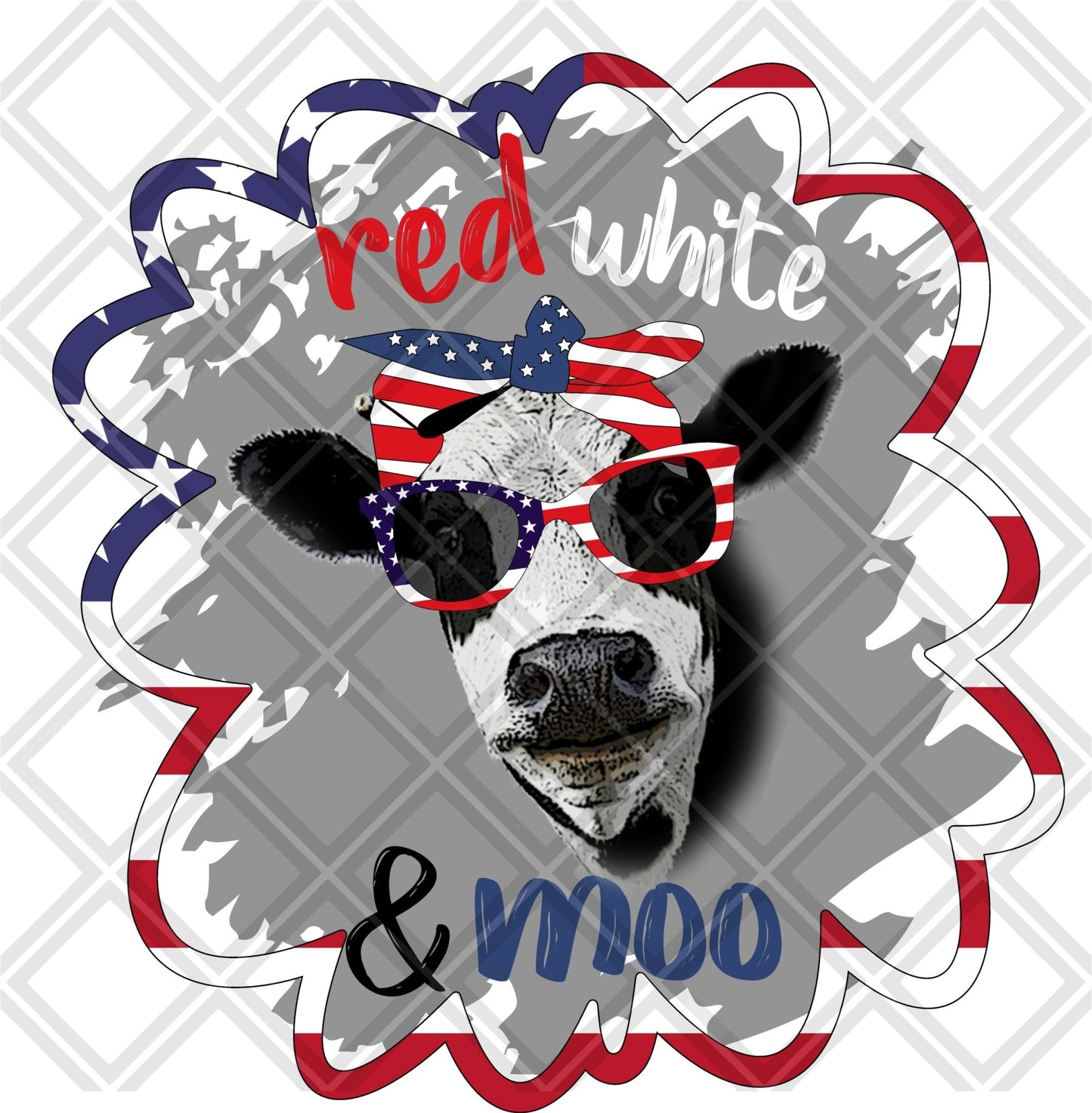 Red white and moo png Digital Download Instand Download - Do it yourself Transfers