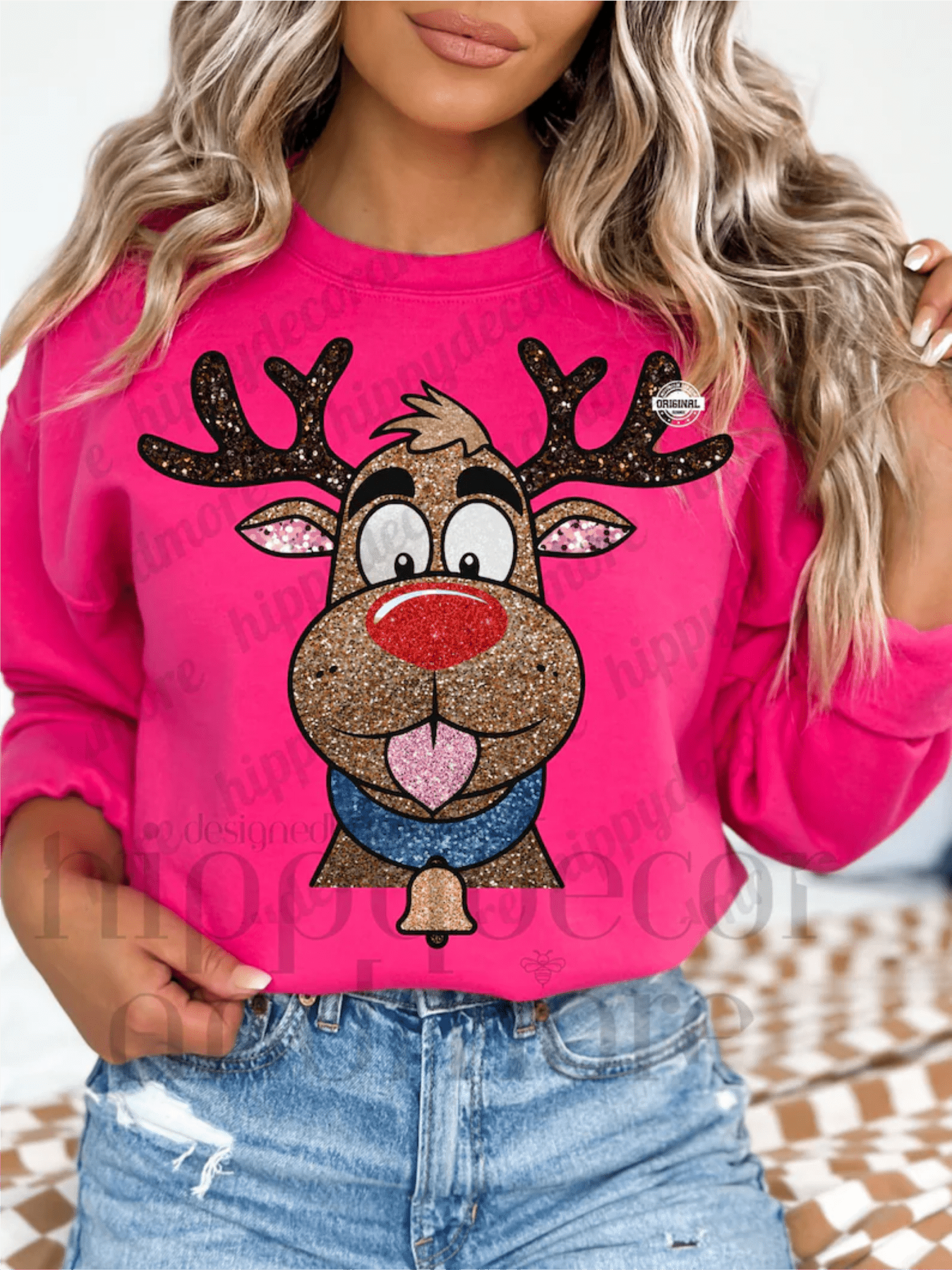 REINDEER tongue Christmas ADULT DTF TRANSFERPRINT TO ORDER - Do it yourself Transfers