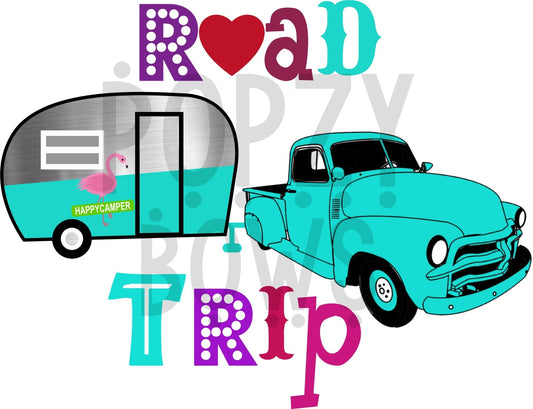 Road Trip Trailer DTF TRANSFERPRINT TO ORDER - Do it yourself Transfers