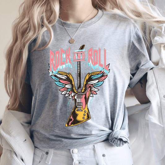 Rock and Roll guitar music bank wings Adult size DTF TRANSFERPRINT TO ORDER - Do it yourself Transfers