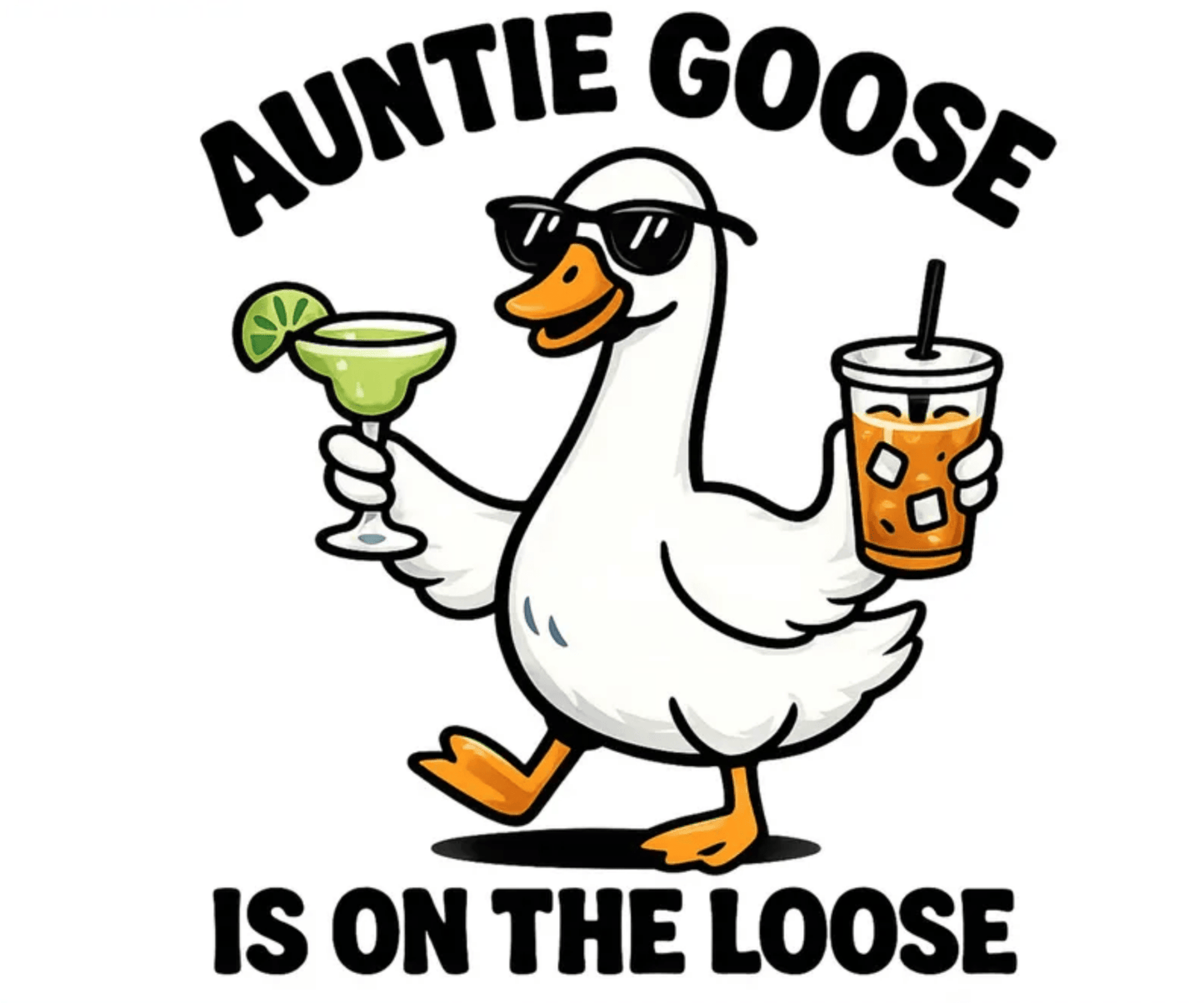 RTS AUNTIE GOOSE IS ON THE LOOSE DTF DIRECT TO FILM transfers ADULT 10X11.5 - Do it yourself Transfers