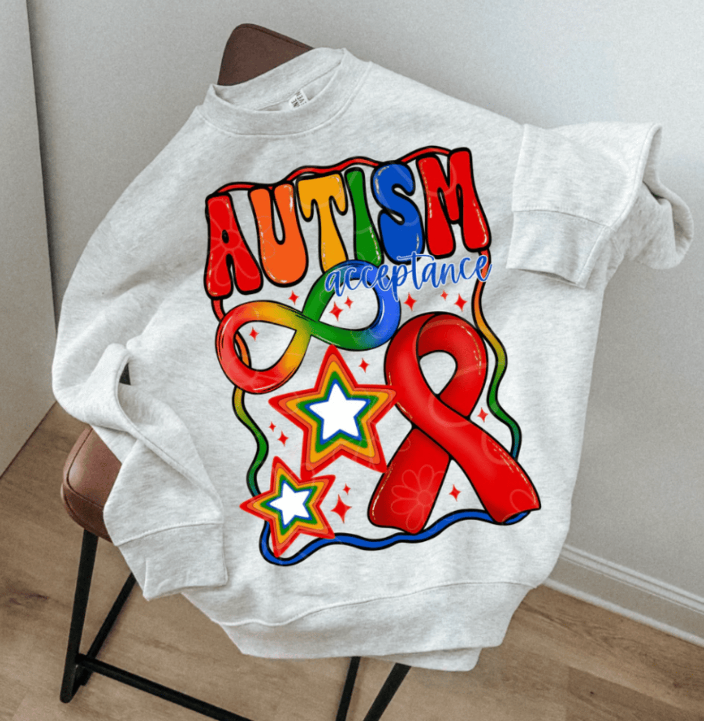 RTS AUTISM AWARENESS RIBBON DTF DIRECT TO FILM transfers ADULT 10X11.5 - Do it yourself Transfers