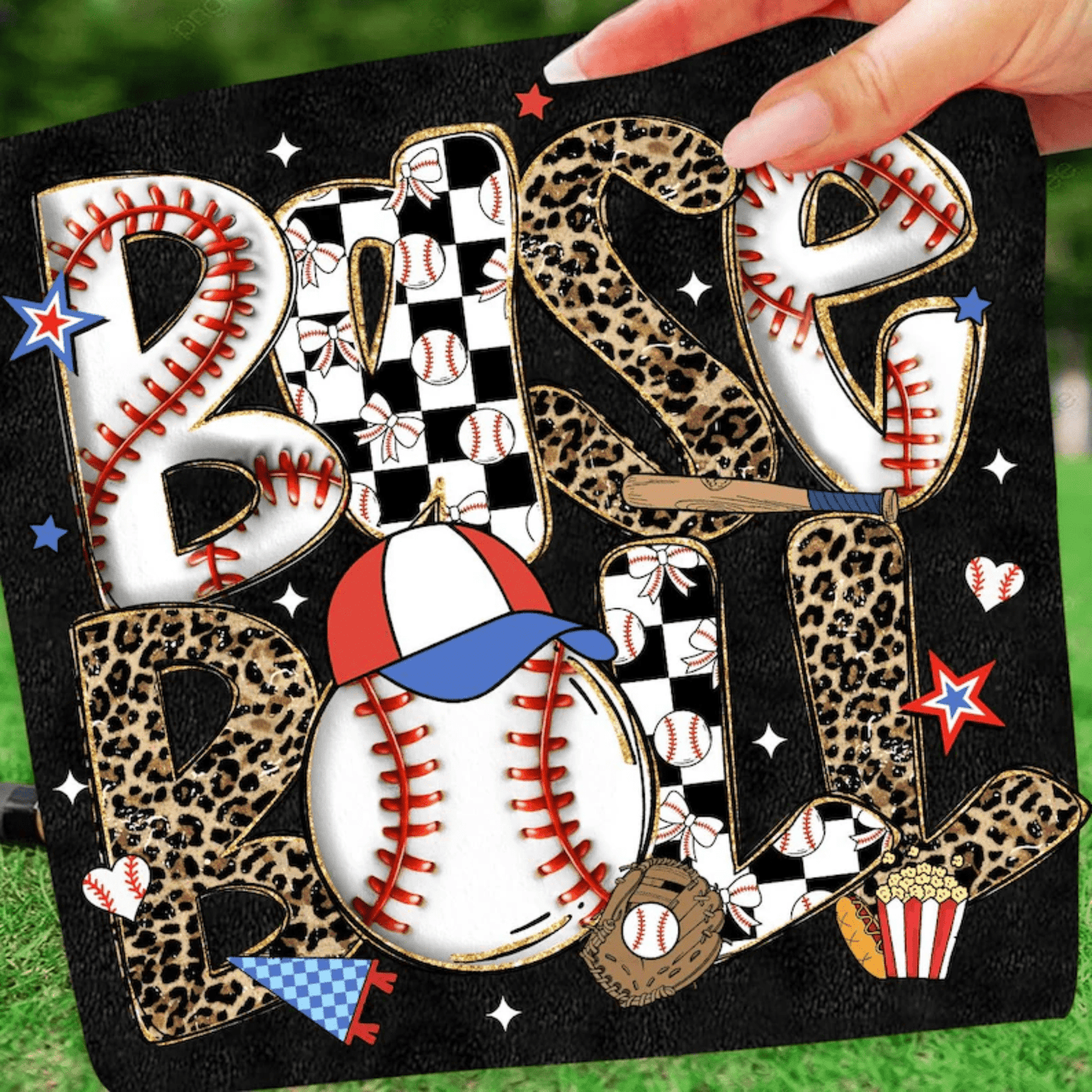 RTS BASEBALL HAT BAT POPCORN DTF DIRECT TO FILM transfers ADULT 10X11.5 - Do it yourself Transfers