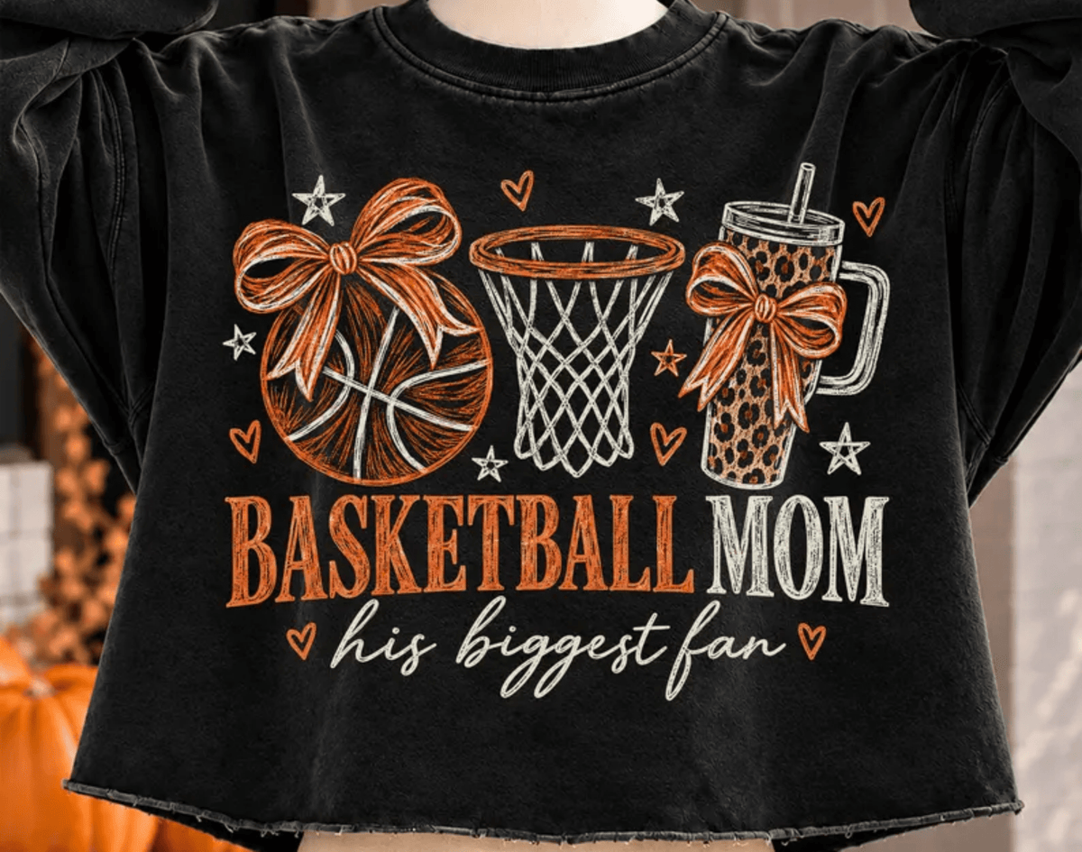 RTS BASKETBALL MOM HIS BIGGEST FAN DTF DIRECT TO FILM transfers ADULT 10.5X11.5 - Do it yourself Transfers