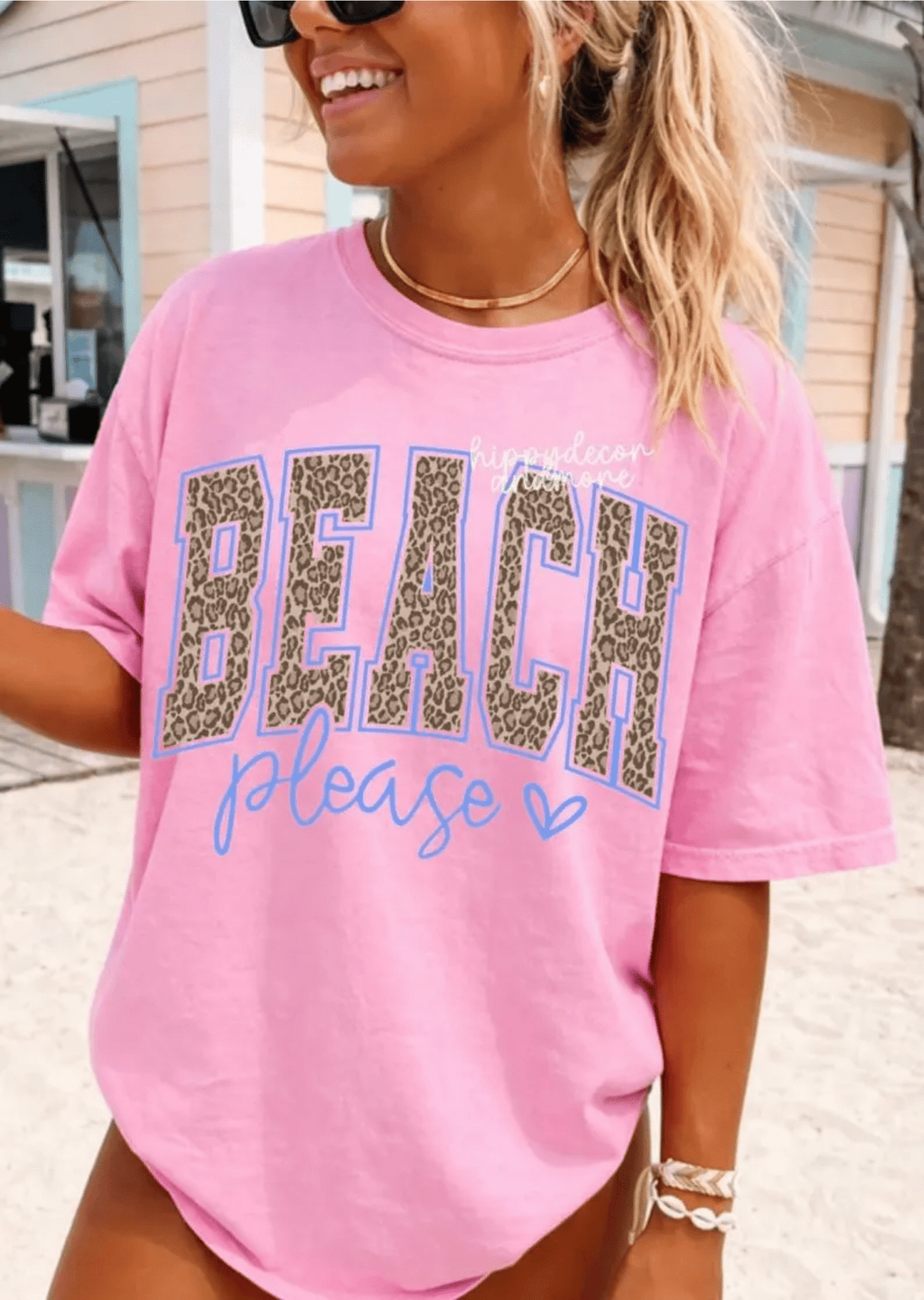 RTS BEACH PLEASE LEOPARD BLUE DTF DIRECT TO FILM transfers ADULT 10X11.5 - Do it yourself Transfers