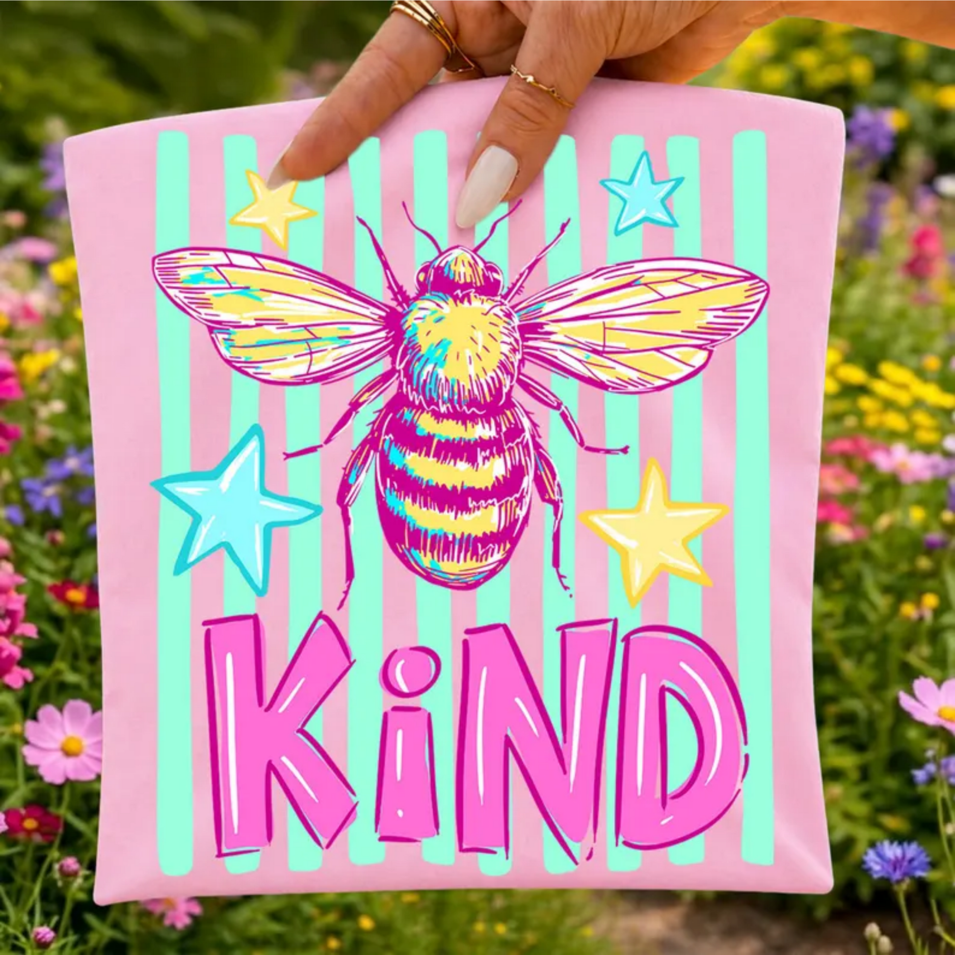 RTS BEE KIND STRIPES DTF DIRECT TO FILM transfers ADULT 10X11.5 - Do it yourself Transfers