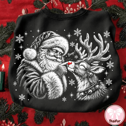 RTS BOOP SANTA REINDEER DTF DIRECT TO FILM transfers ADULT 10.5X11.5 - Do it yourself Transfers