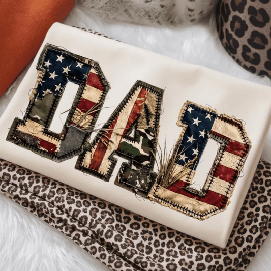 RTS DAD FLAG HUNTING CAMO FATHER'S DAY DTF DIRECT TO FILM transfers ADULT 10X11.5 - Do it yourself Transfers