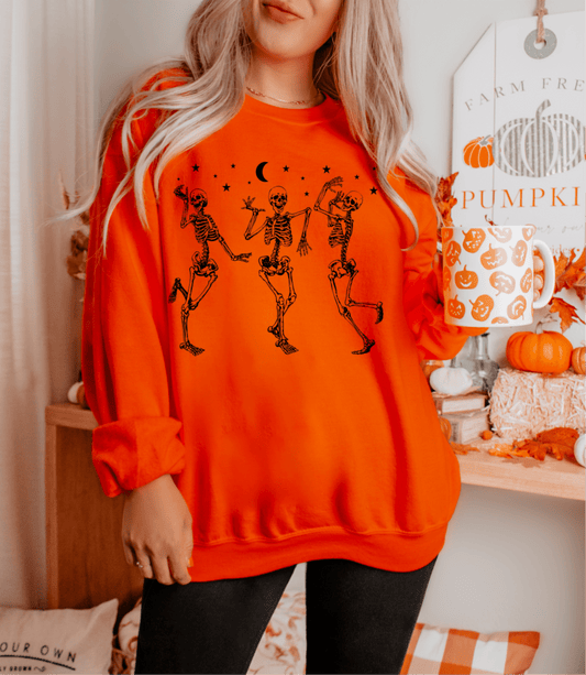 RTS DANCING SKULLIES HALLOWEEN SINGLE COLOR BLACK SCREEN PRINT transfer ADULT 10X12 - Do it yourself Transfers