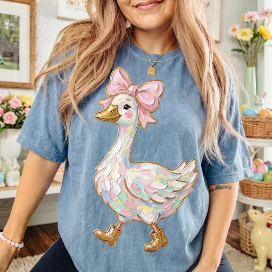 RTS DUCK PASTEL BRUSH BOW WATER POND DTF DIRECT TO FILM transfers ADULT 10X11.5 - Do it yourself Transfers