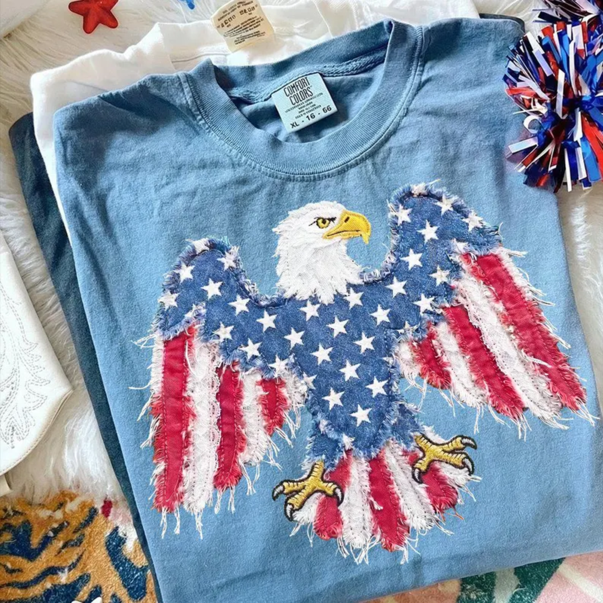 RTS EAGLE FLAG RED WHITE BLUE DTF DIRECT TO FILM transfers ADULT 10X11.5 - Do it yourself Transfers