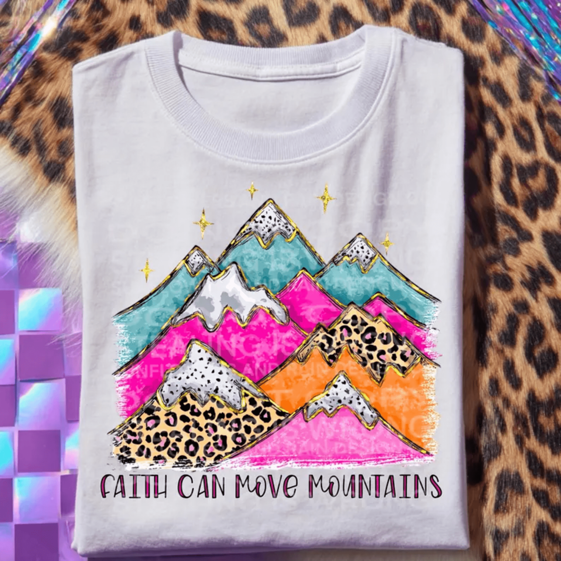 RTS FAITH CAN MOVE MOUNTAINS DTF DIRECT TO FILM transfers ADULT 10X11.5 - Do it yourself Transfers