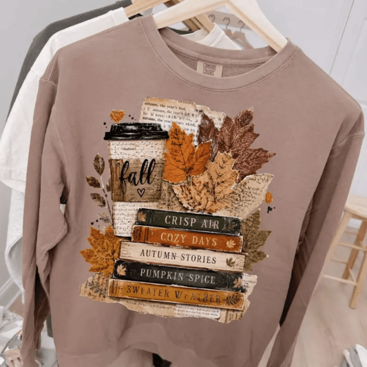 RTS FALL BOOKS COFFEE DTF DIRECT TO FILM transfers ADULT 10X11.5 - Do it yourself Transfers