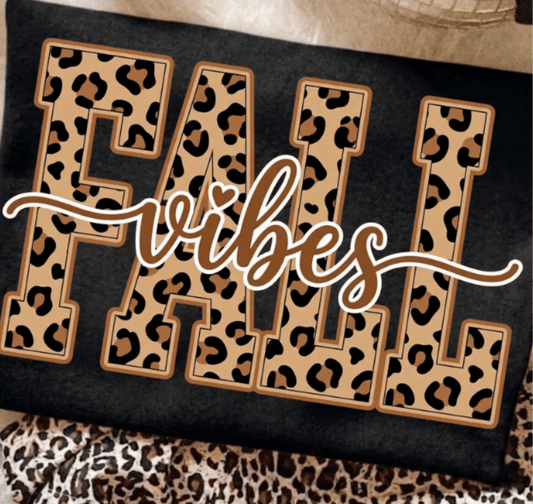 RTS FALL VIBES LEOPARD DTF DIRECT TO FILM transfers ADULT 9X11.5 - Do it yourself Transfers
