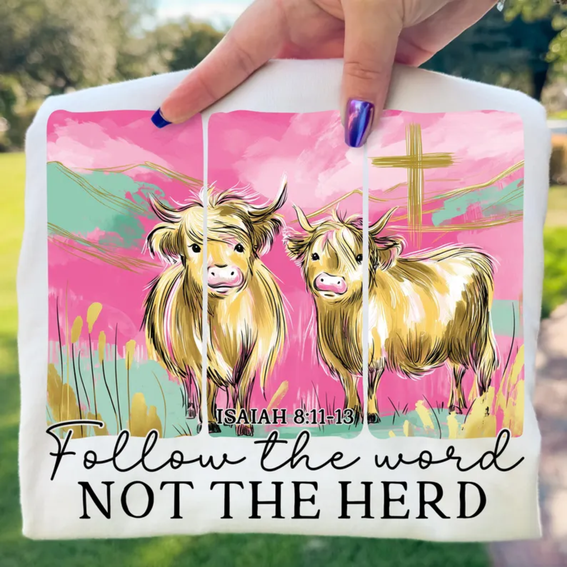 RTS FOLLOW THE WORD NOT THE HEARD COWS CROSS DTF DIRECT TO FILM transfers ADULT 10X11.5 - Do it yourself Transfers