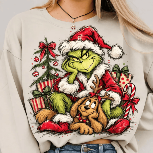 RTS GREEN MAN CHRISTMAS PRESENTS DTF DIRECT TO FILM transfers ADULT 10.5X11.5 - Do it yourself Transfers