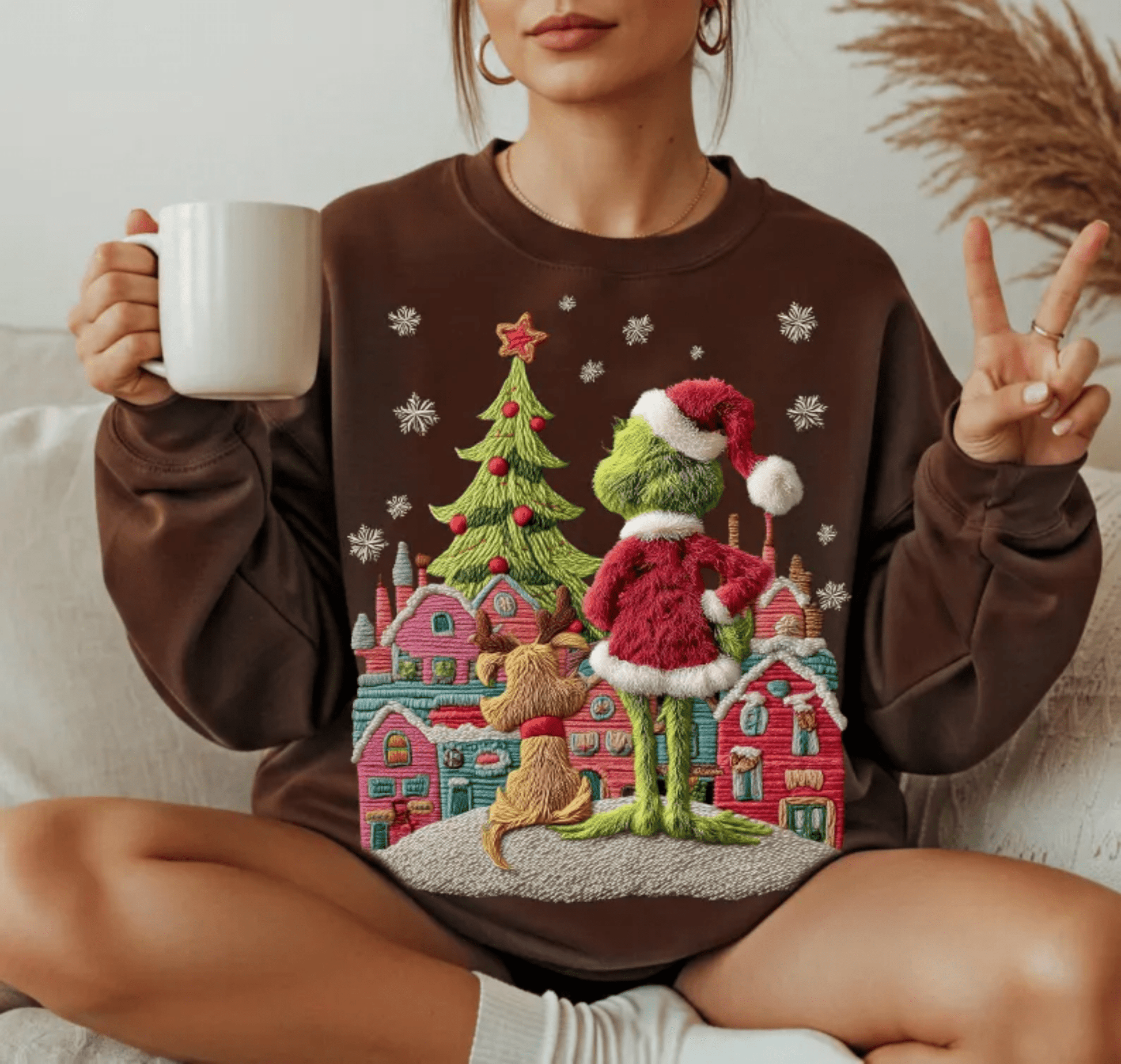 RTS GREEN MAN FAUX YARN CHRISTMAS DTF DIRECT TO FILM transfers ADULT 10X12 - Do it yourself Transfers