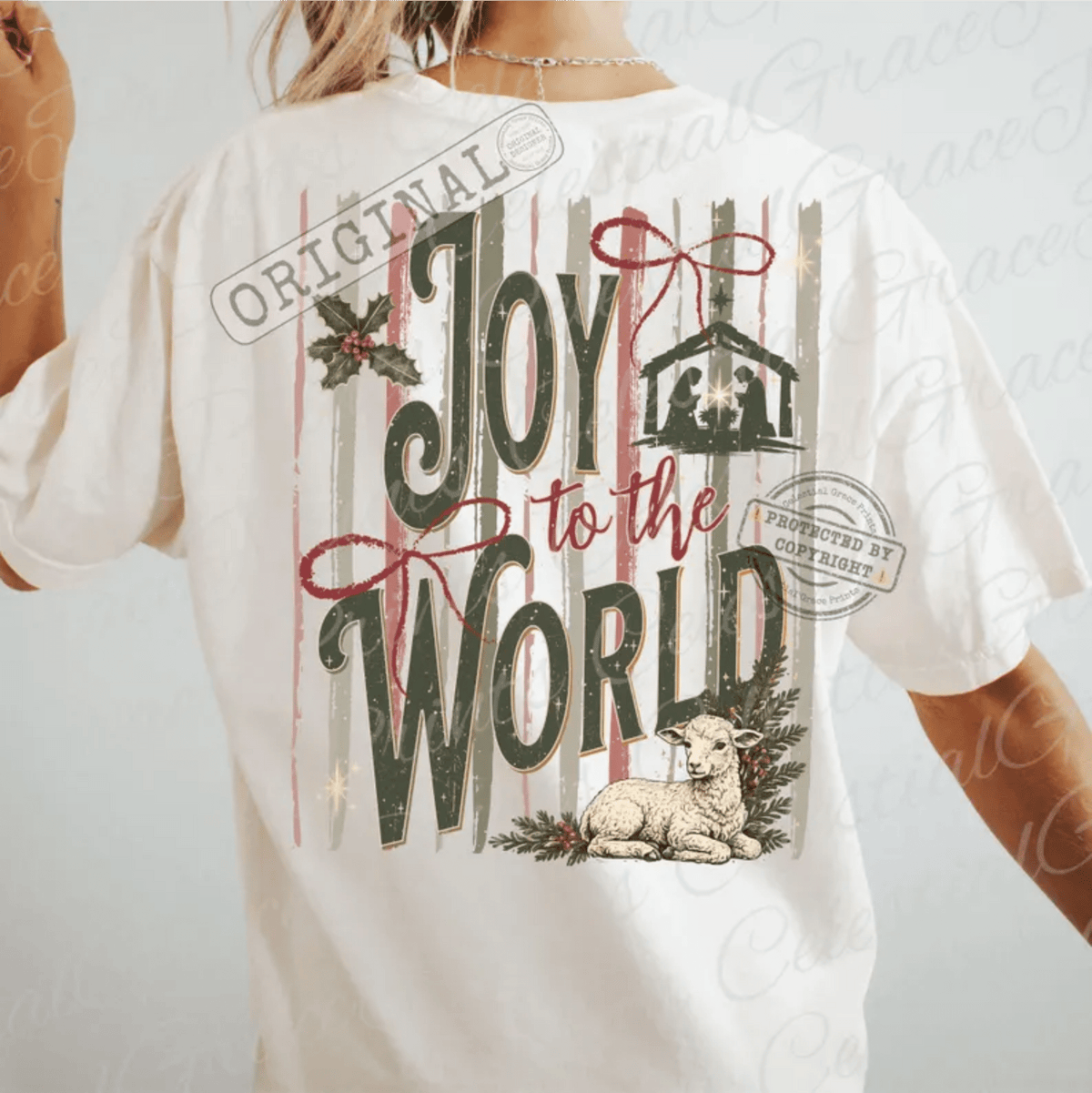 RTS JOY TO THE WORLD DTF DIRECT TO FILM transfers ADULT 10.5X11.5 - Do it yourself Transfers