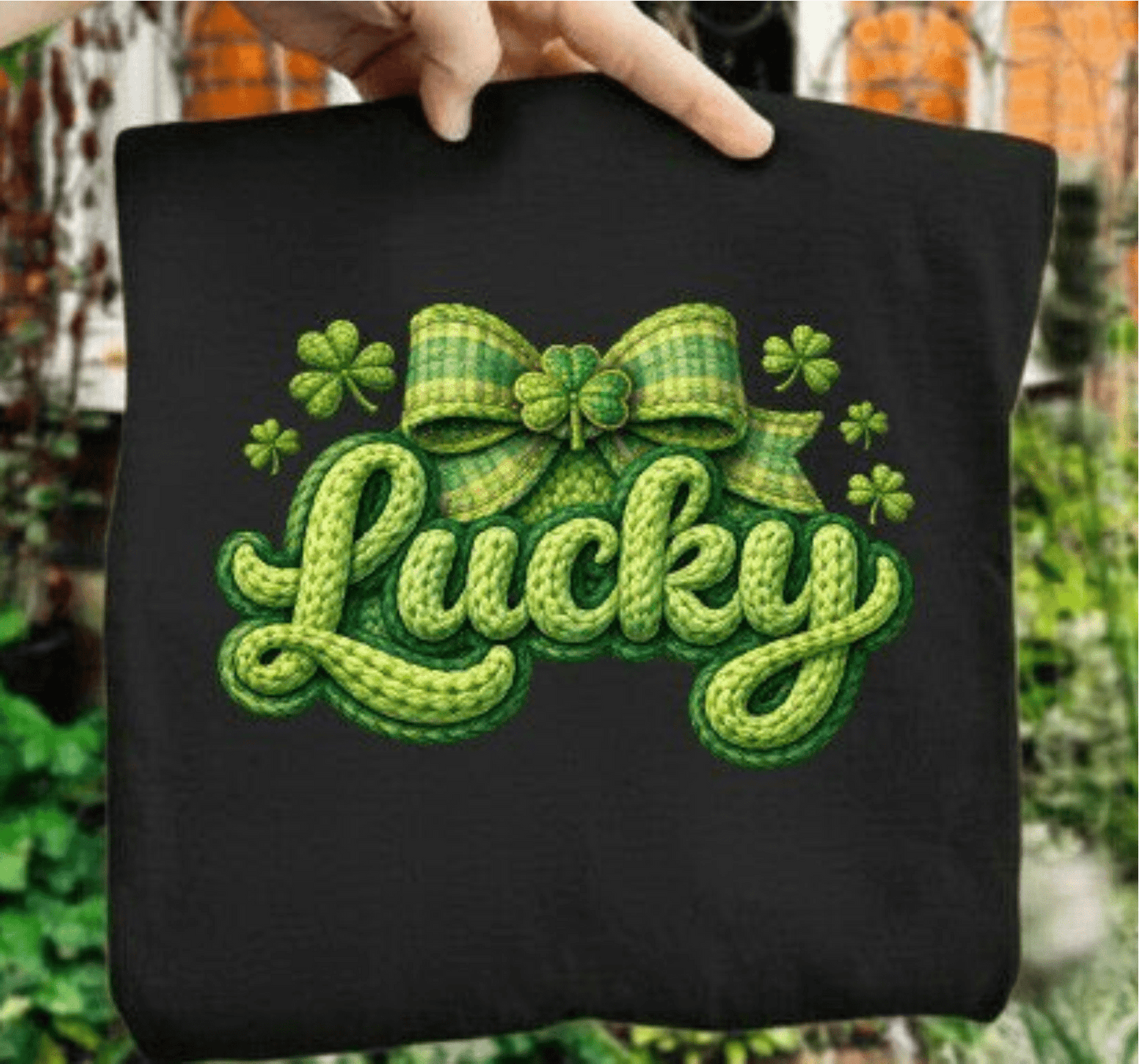 RTS LUCKY BOW YARN ST PATRICKS DAY DTF DIRECT TO FILM transfers ADULT 9X11.5 - Do it yourself Transfers